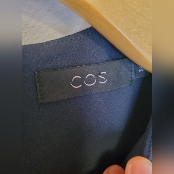 COS Navy Blue Dress with Flutter Sleeves - Picture 4 of 13